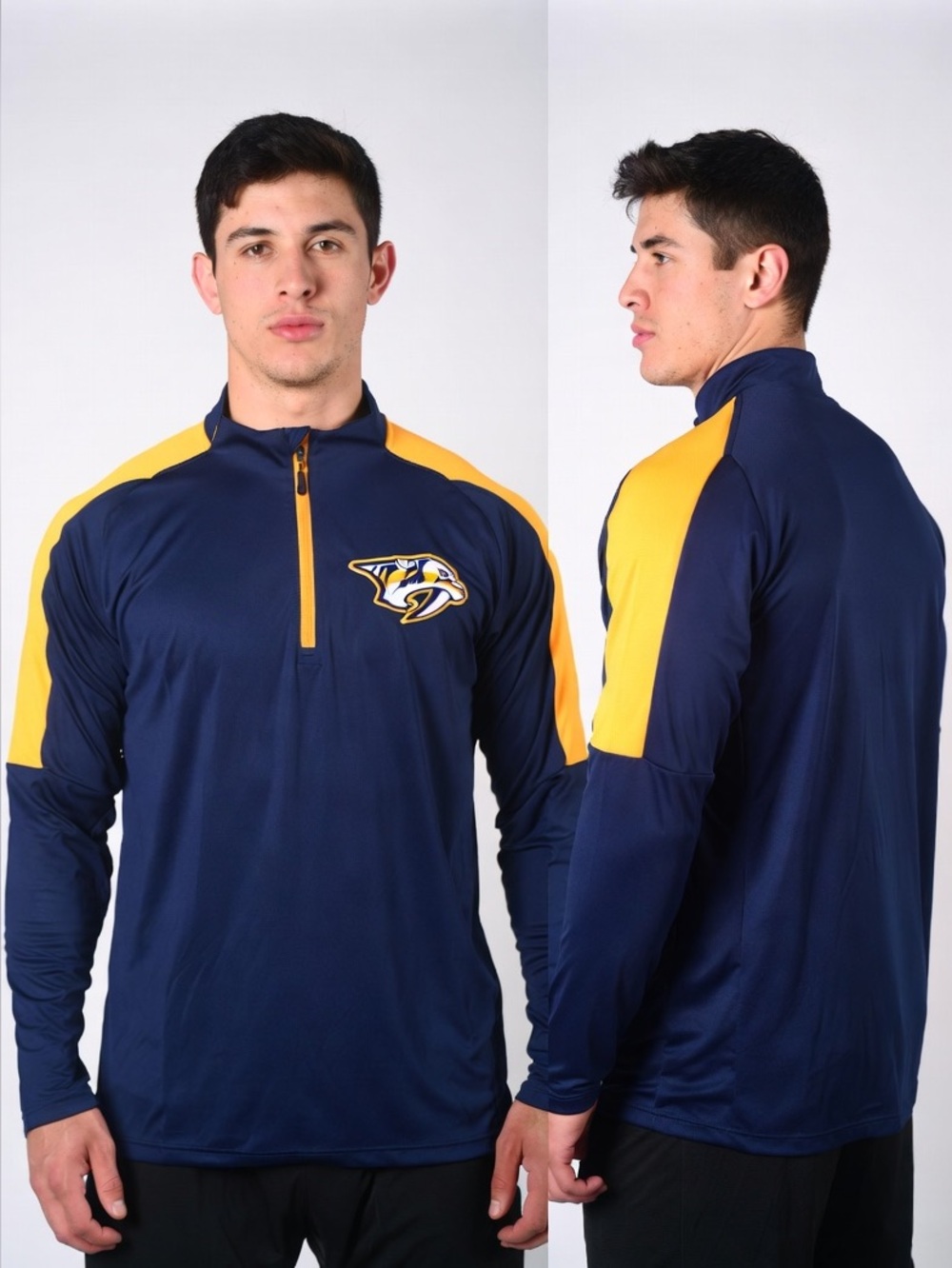 Nashville Predators Two-Tone Quarter-Zip Pullover Large